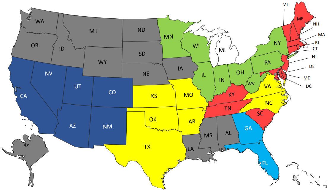 US Map of Operations