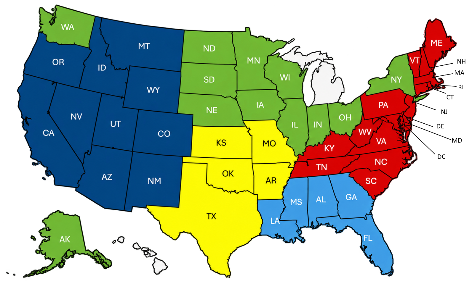 US Map of Operations